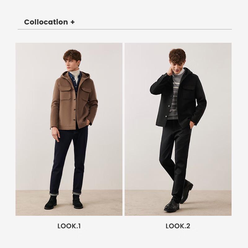 Navigare Men's Winter Hooded Wool Coat