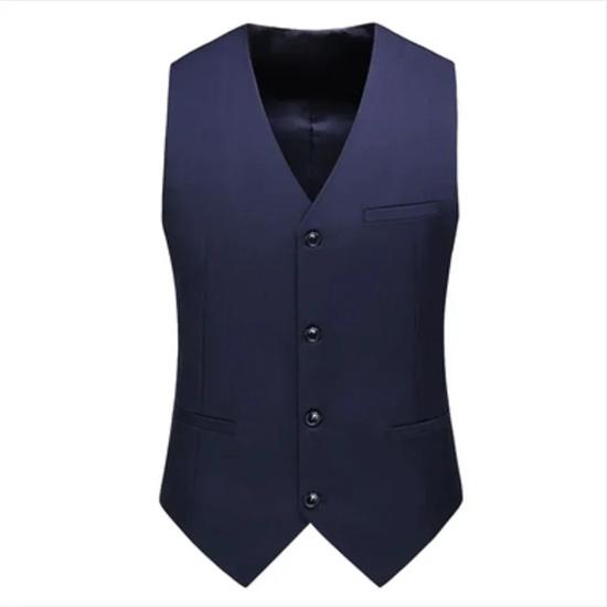 Luxury Men Wedding Suit Vests New Fashion Male Slim Solid Color Business Office Large Size Formal Suit Vest Men Gentleman