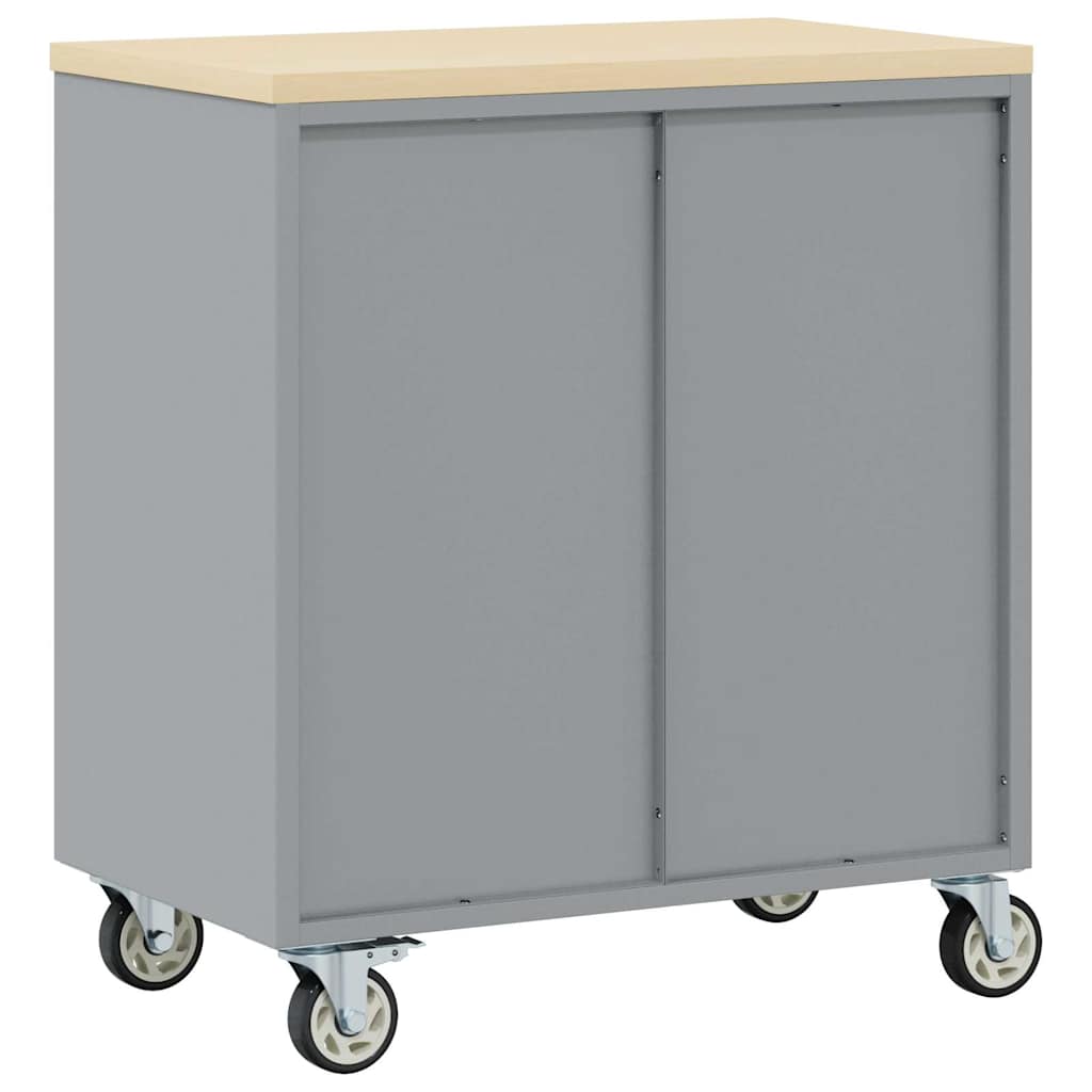 Rolling Workbench Trolley Red and Gray 75 x 45 x 85 cm