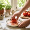 Round Plate Manual Garlic Masher Non-Slip Vegetable Grating Plate Ceramic Ginger Grater  Kitchen