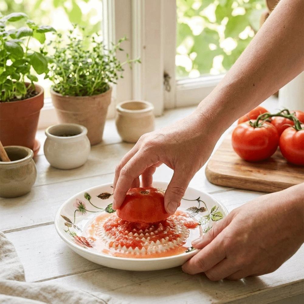 Round Plate Manual Garlic Masher Non-Slip Vegetable Grating Plate Ceramic Ginger Grater  Kitchen