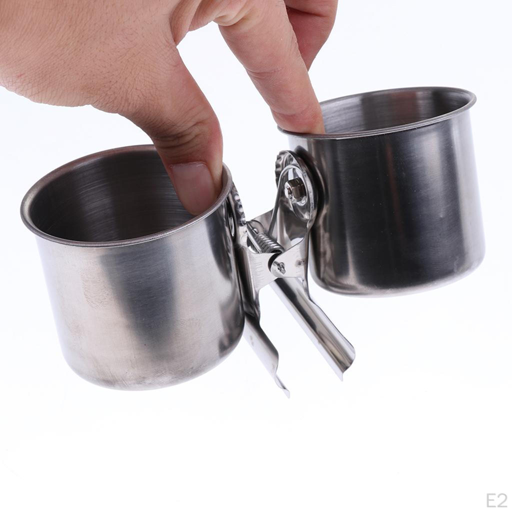 Клетка для кормления попугаев с двойными чашками, подвесная миска, жердочки из нержавеющей стали, игровая подставка с зажимом, семенами