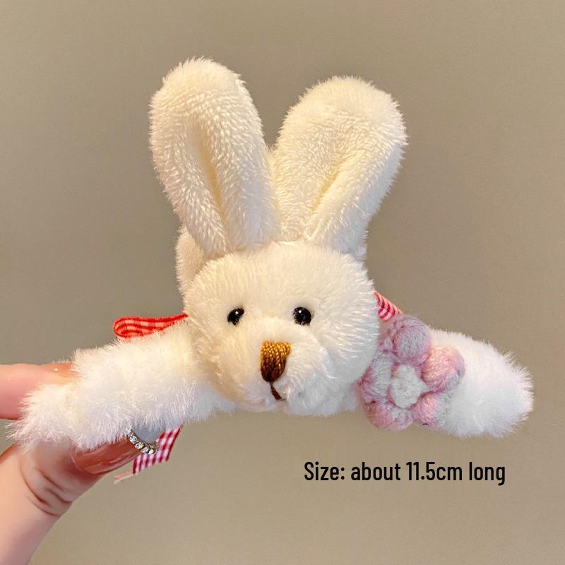 Осень/Зима 2025 Плюшевый мех норки Любовное сердце Стразы Зажим-краб для волос для женщин