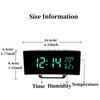 Mirror Digital Alarm Clock TEMP Date 3 Levels Brightness 3 Alarms Unlimited Snooze Table Clock 12/24H Night Mode LED Digital Clock