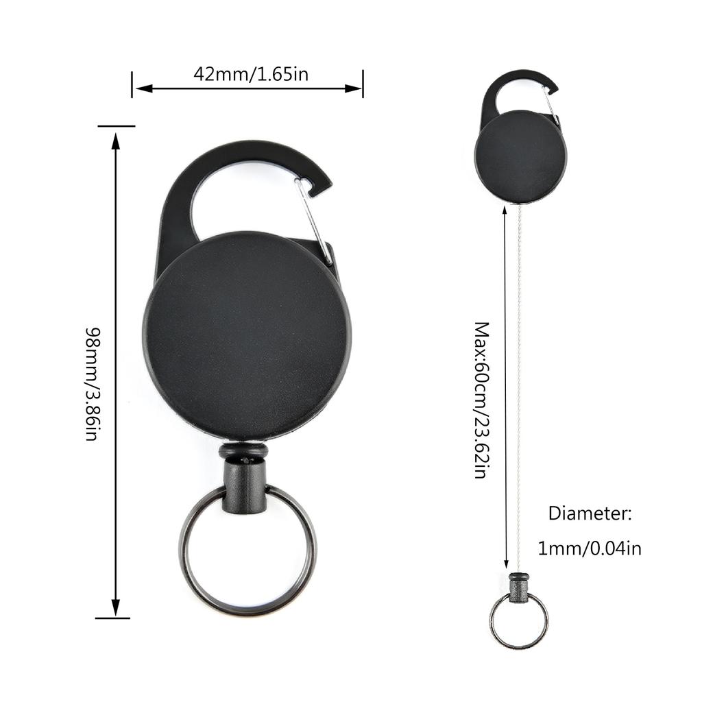 Anti-theft Telescopic Keychain Retractable Hook Keychain Burglar Chain Keyholder Tactical Keyring Accessories 60cm