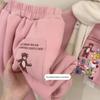 Girls' 2023 Winter Fleece Two-Piece Set: Cute Cartoon Sweatshirt & Sweatpants, Korean Style