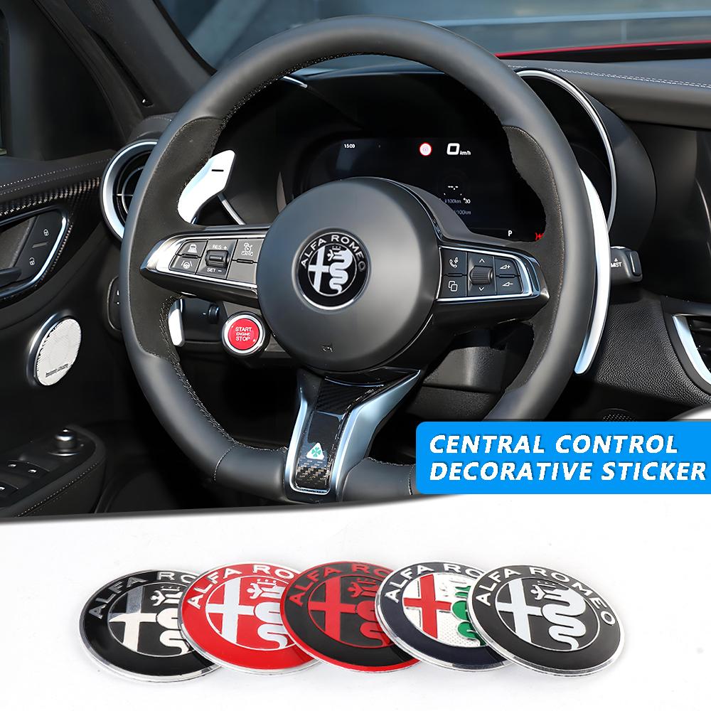 For Alfa Romeo 2026 Hot Sticker 40MM Car Steering Wheel Badge Interior Central Console Knob Decals Accessories For Alfa Romeo Gi