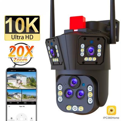 10K UHD-20X оптический зум наружная Wi-Fi камера видеонаблюдения 6K водонепроницаемая AI автоматическое отслеживание PTZ пять объективов три экрана IP CCTV