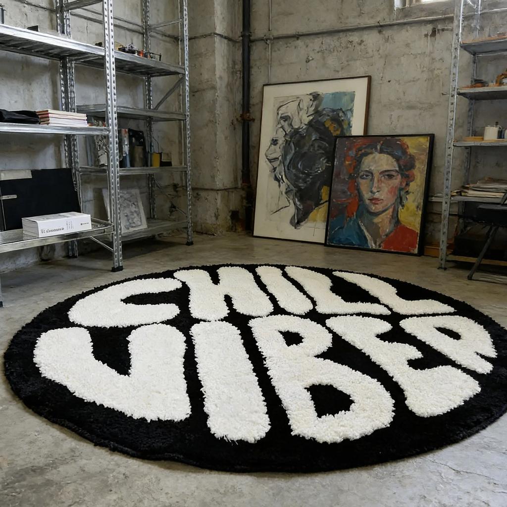 Мягкий пушистый круглый ковер с пуговицами и буквами, эстетичный прикроватный ковер, противоскользящий коврик для пола для спальни, дивана, гостиной, домашнего декора