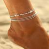 Women Daily Wear Anklet Elegant Multi-layered Rhinestone Women's Anklet with Adjustable Length Polished for Birthdays for Her