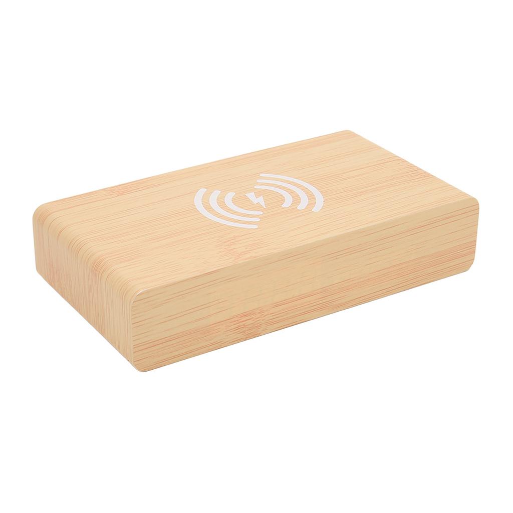 Wooden Digital Alarm Clock with Wireless Charging 3 Level Dimmer Wood LED Digital Clock