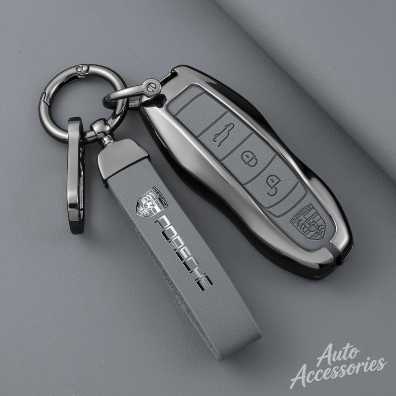 Fashion Car Key Case Cover Shell For Porsche Panamera Spyder Carrera Macan Cayman Cayenne 911 970 981 991 Keychain Fob Accessory QF9
