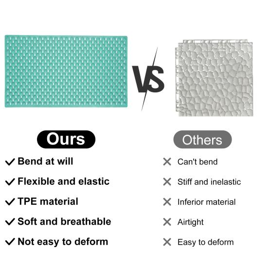 Bathroom Mat with Suction Cup Multiple Drainage Holes 40x70cm Comfortable Non-slip Shower Floor Pad Daily Use