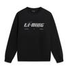 Li Ning Sports Lifestyle Series Fleece Warm Round Neck Letter Loose Sweatshirt Unisex Sweatshirt Black AWDVC63-3