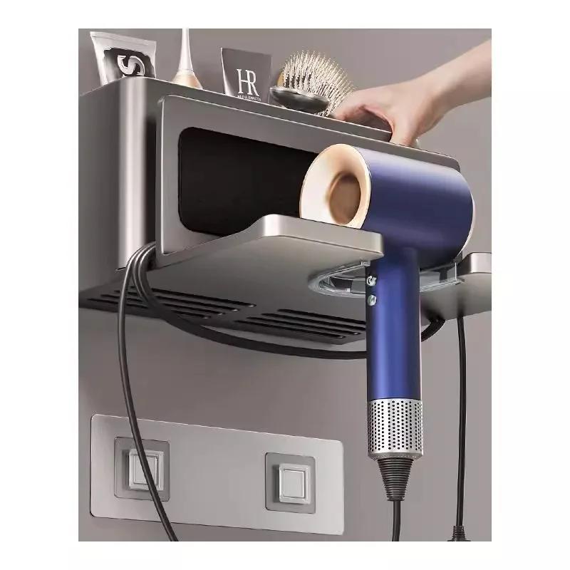 Настенный органайзер для ванной комнаты для Dyson, подставка для фена, держатель для фена, стоячая полка для хранения, напольная подставка для фена