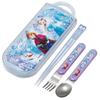 Children's Lunch Box Trio Set Chopsticks Spoon Fork Kids Cutlery Antibacterial Treatment Easy To Open Sliding Type Made In Japan Disney Frozen