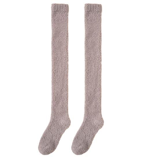 Women Thigh High Socks Extra Long Soft Leg Warmers Fuzzy Over Knee Boot Stockings Fleece Warm Plush Socks