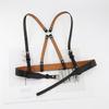 Punk Waist Belt Women Halloween Leather Skinny Body Adjustable Belts with X Shape for Party Night Club Waist Slim