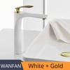 Basin Faucets White Color Basin Mixer Tap Bathroom Faucet Hot and Cold Chrome Finish Brass Toilet Sink Water Crane Gold 228