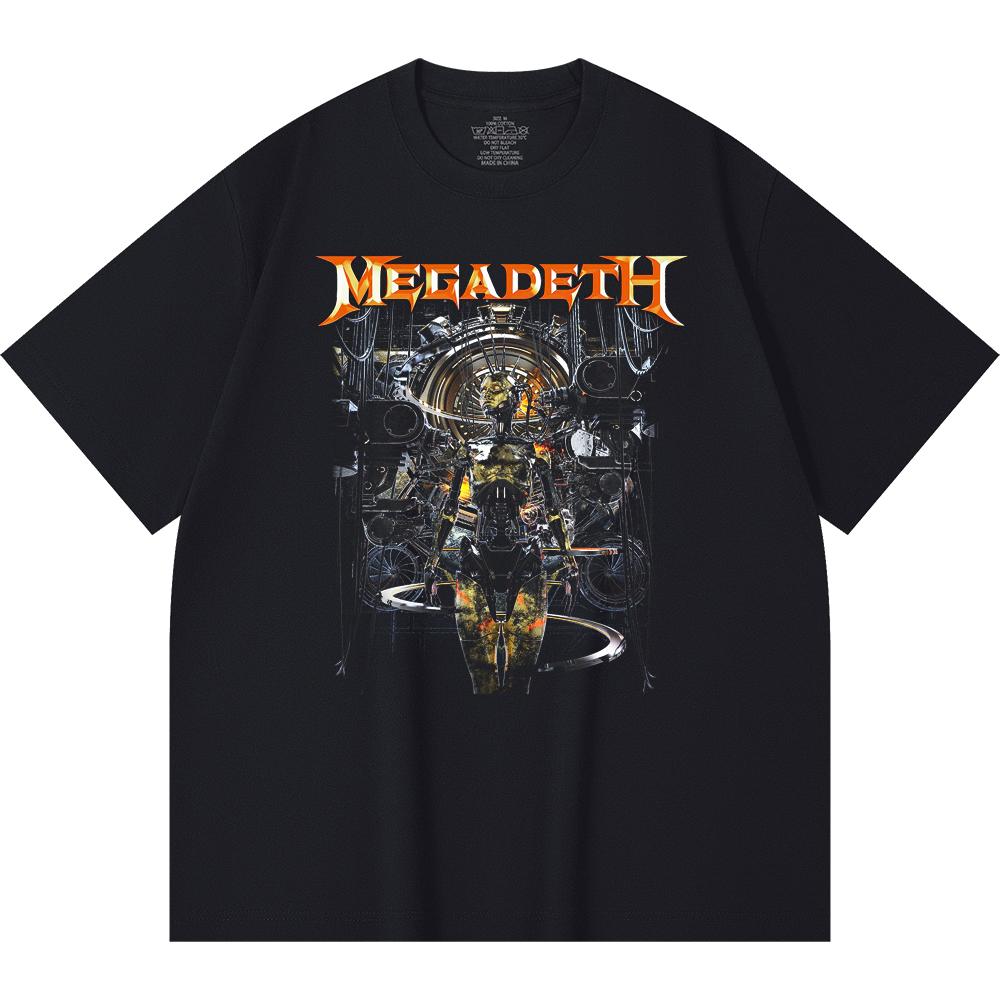 Хлопковая футболка плотностью 230 г/м² 100% Хлопок Heavy Metal Футболка с принтом рок-группы Популярная музыка Унисекс Тяжелая хлопковая футболка