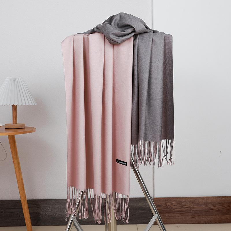 Women'S Thick Warm Solid Color Scarf Autumn And Winter New Style Cashmere Scarf Versatile Wool Scarf