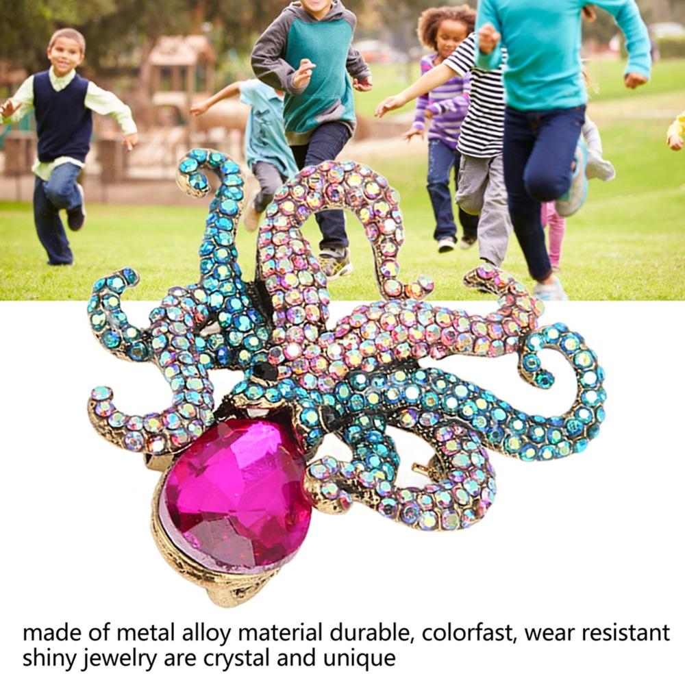 Purple Head Octopus Brooch Metal Alloy Animal Jewelry Brooch Octopus Pin Brooch Lapel Pin