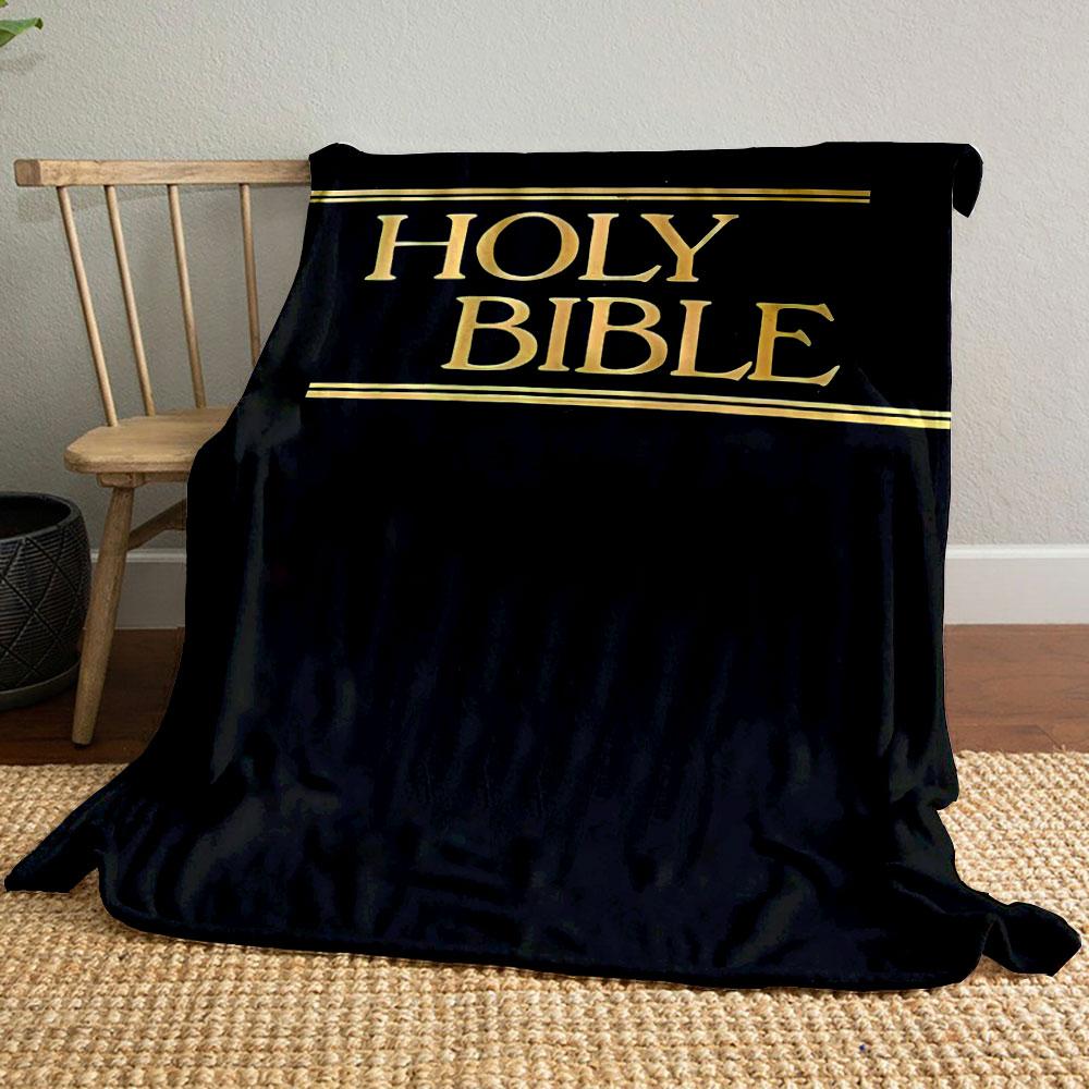 Holy Bible Text Blanket Printed Blanket for Living Room Bed Couch lunch break Soft Cozy Blanket for Friend's festival Gift