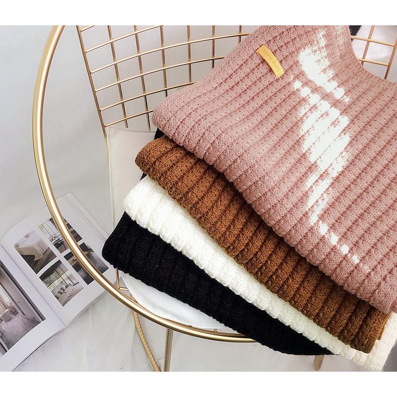 Coarse Knitted Scarf Women's Winter Korean Versatile Thick Warm Scarf Student Solid Color Scarf