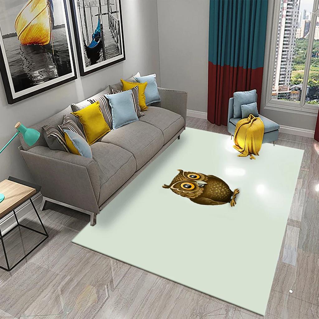Прекрасный ковер с мультяшной совой для декора спальни, гостиной, коврик для пола, ковер для прихожей, милые коврики с животными, кухонный коврик, ванный коврик с противоскользящим покрытием