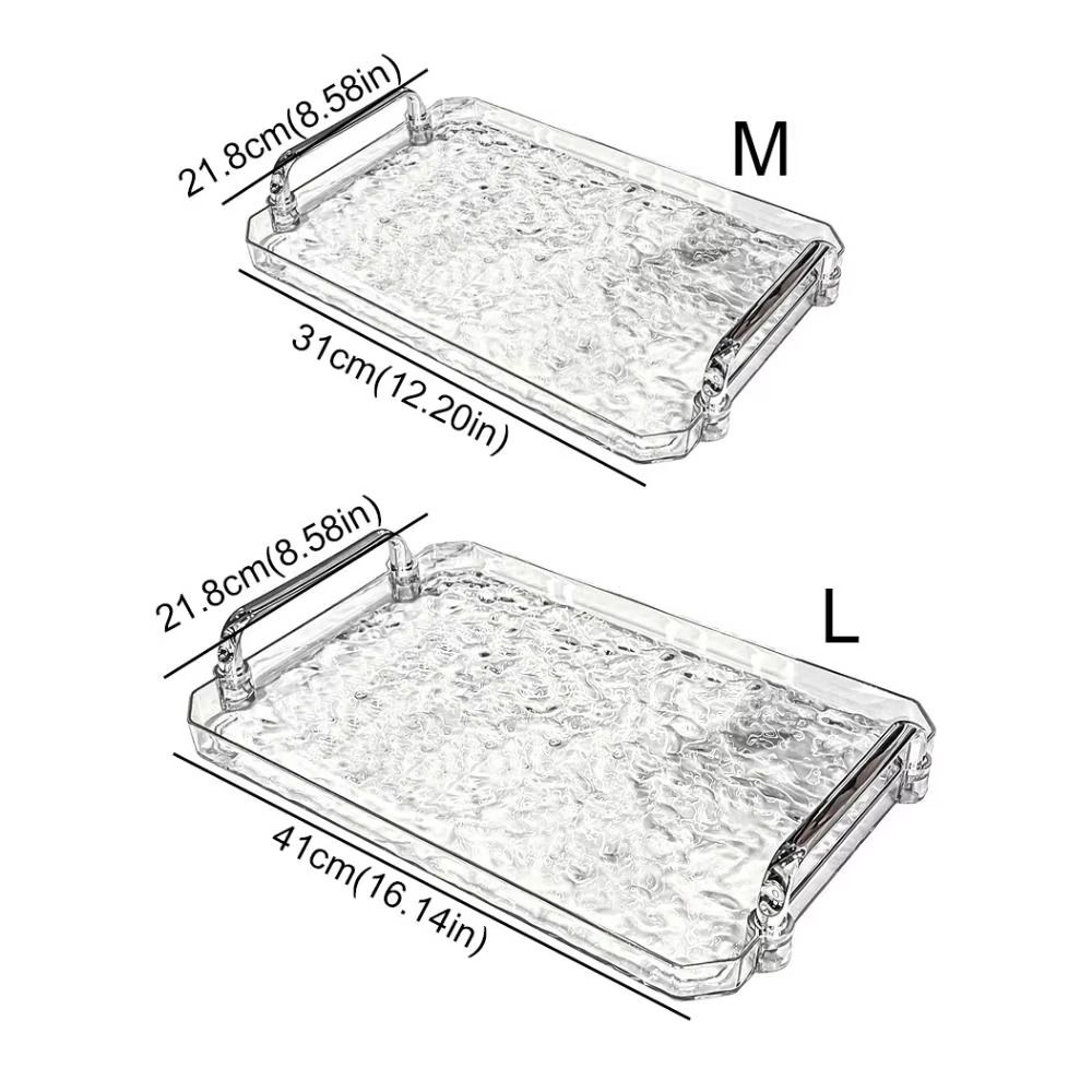 Декоративный поднос для хранения с эффектом ряби воды Легкая роскошь Десертная тарелка Прозрачный поднос для чайных чашек Домашний