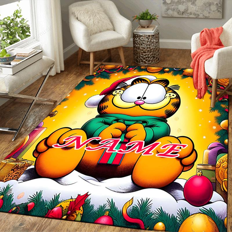 Custom 1Pc Christmas Garfield Celebration Rug Office Carpet Indoor Outdoor Entrance Doormat Nonslip Soft And Comfortable Living Room D291573