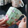 Vintage Floral Bone China Coffee Mug European Retro Rustic Tea Cup European English Afternoon Tea Mugs