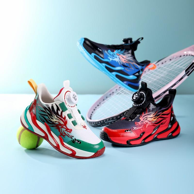 Boys Rotating Buckle Sneakers Breathable Mesh Lightweight Casual Dad Shoes Kids