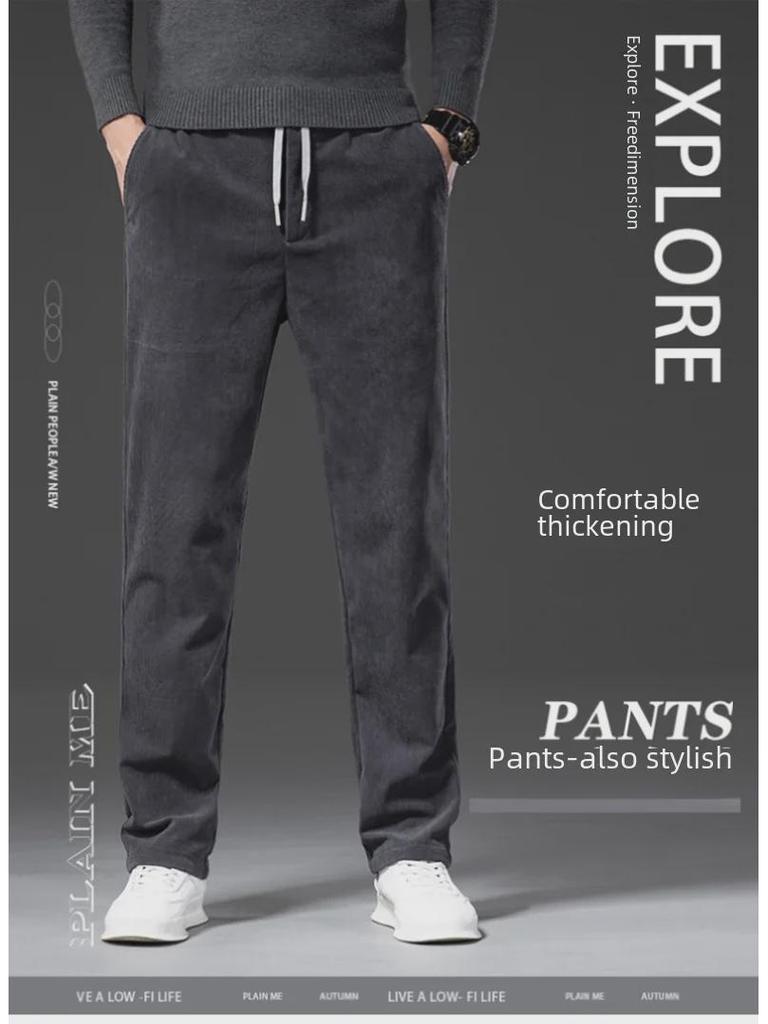 Мужские вельветовые брюки прямого кроя большого размера — прочные, универсальные, удобные для весны и осени