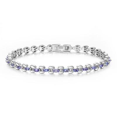 Драгоценный и элегантный браслет из натурального голубого танзанита, серебро 925 пробы, уникальный дизайн, легкие роскошные украшения для женщин и девушек