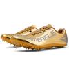 Стильные золотистые мужские кроссовки для спринтерских тренировок, шиповки для прыжков в длину, высококачественные мужские шиповки для легкой атлетики