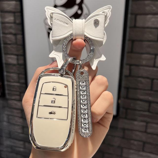 Чехол для ключей из ТПУ для Toyota Hilux Fortuner Land Cruiser Camry Coralla Crown RAV4 Highland, аксессуары для ключей