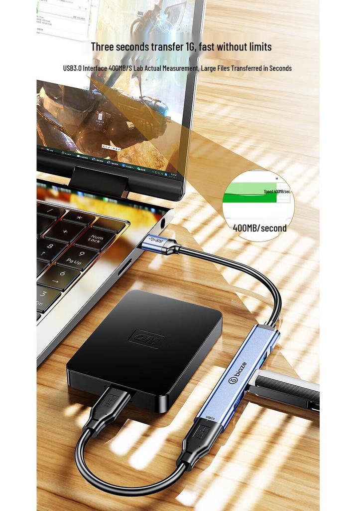 BIAZI USB 3.0 High-Speed 4-Port Docking Station Hub