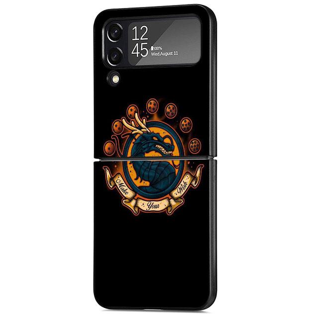 Чехол с логотипом аниме «Дракон» для Samsung Galaxy Z Flip 3 5G ZFlip Z Flip 4 ZFlip3 zflip Flip4 Flip3, черный чехол