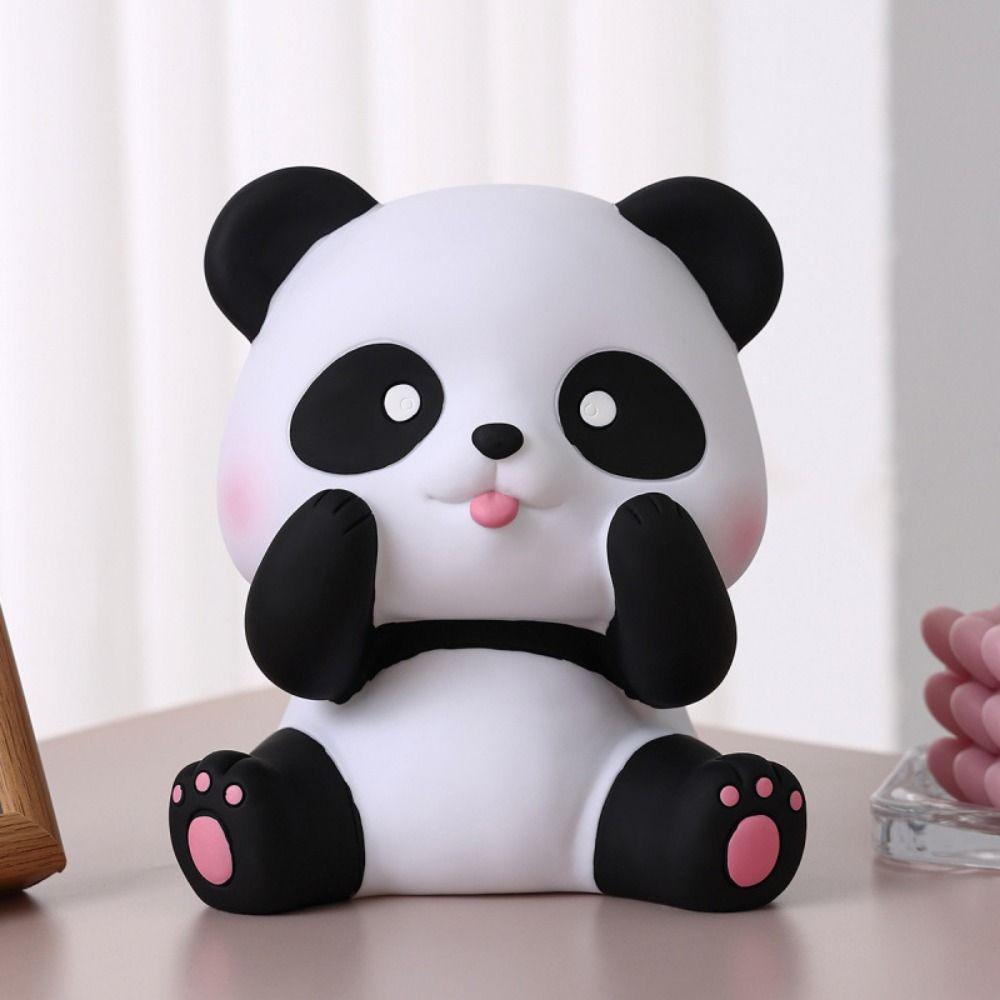 Cute Design Panda Piggy Bank Unbreakable Animals Ornaments Sitting Panda Saving Box Children's