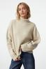 Women's Elegance Style Sweater Stone Turtleneck Hair Braided Soft Textured Knitwear Sweater