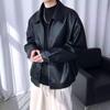 Мужская осенняя приталенная мотоциклетная куртка из ПУ кожи с отложным воротником - Модная, Стильная, Нишевый дизайн