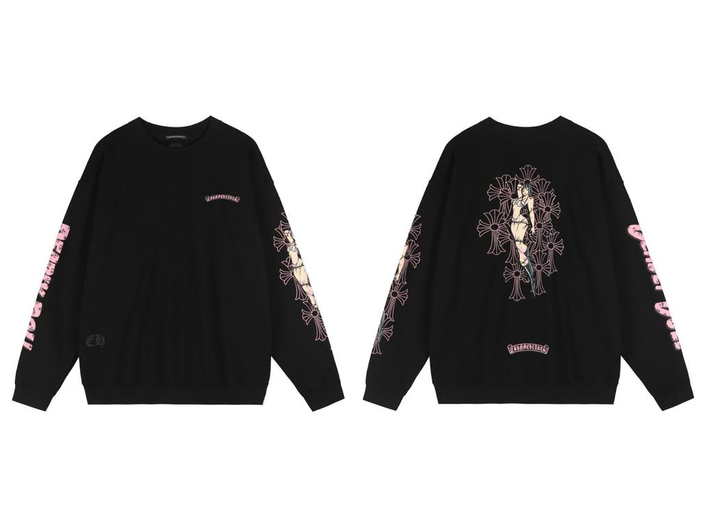 Новая коллекция худи Chrome Hearts с крестом, простые, классические, унисекс, с круглым вырезом