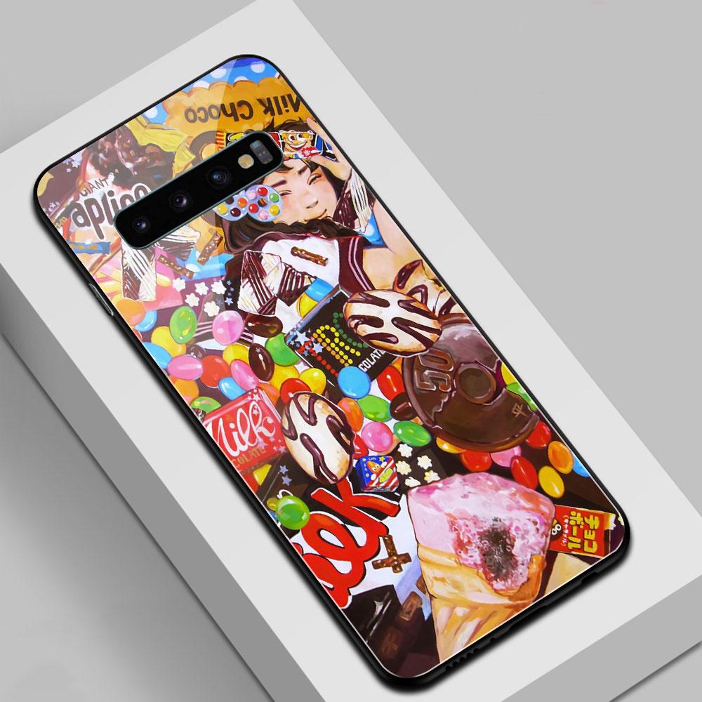 Чехол для Samsung S20 Plus Candy girl Стеклянная задняя крышка Note 9 чехол для Galaxy S8 S9 S20 plus Note 8 9 10 plus S10e S20 ultra S22