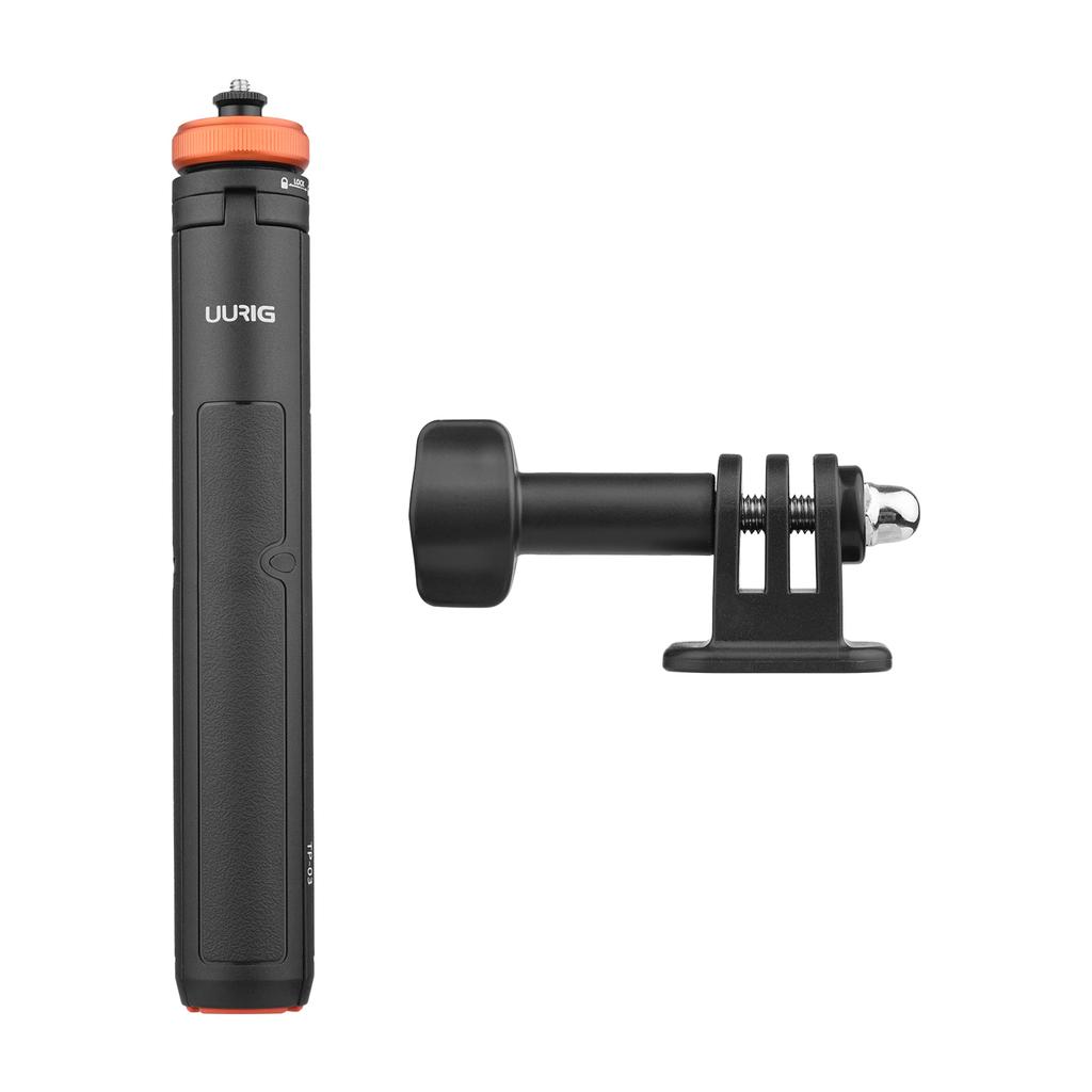 UURIG TP03 Подставка для штатива для спортивной камеры, селфи-палка, макс.. Длина 122 см с винтом 1/4 дюйма для
