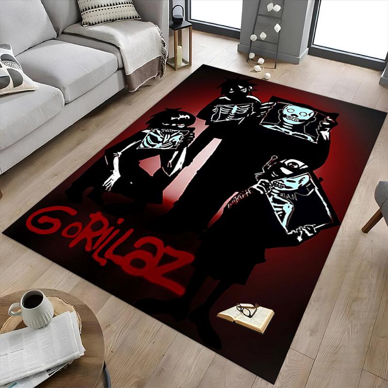 1 шт. Ковер с мультяшным рисунком Gorillaz, Коврик для офиса, Коврик для улицы, Декор для дома, Ковер для зоны, Фестиваль