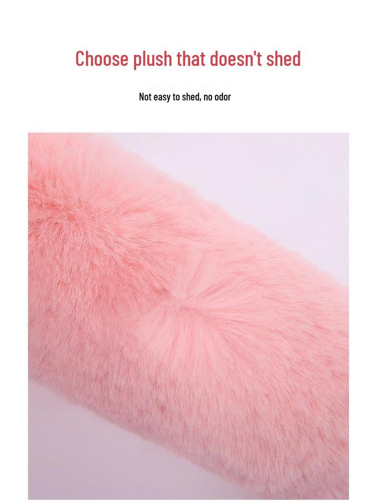 Новый стиль Зимняя плюшевая оплетка на руль - Теплая, Нескользящая, Кроличья шерсть