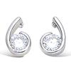 [L1828] - Silver Earrings 'Câlin' Silver White (rhodium-plated) - 9x6 Mm