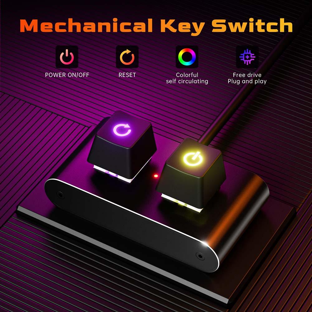 PC Power Button Extended Startup Desktop Switch Splitter HDD LED External Power Supply Button for Computer Motherboard