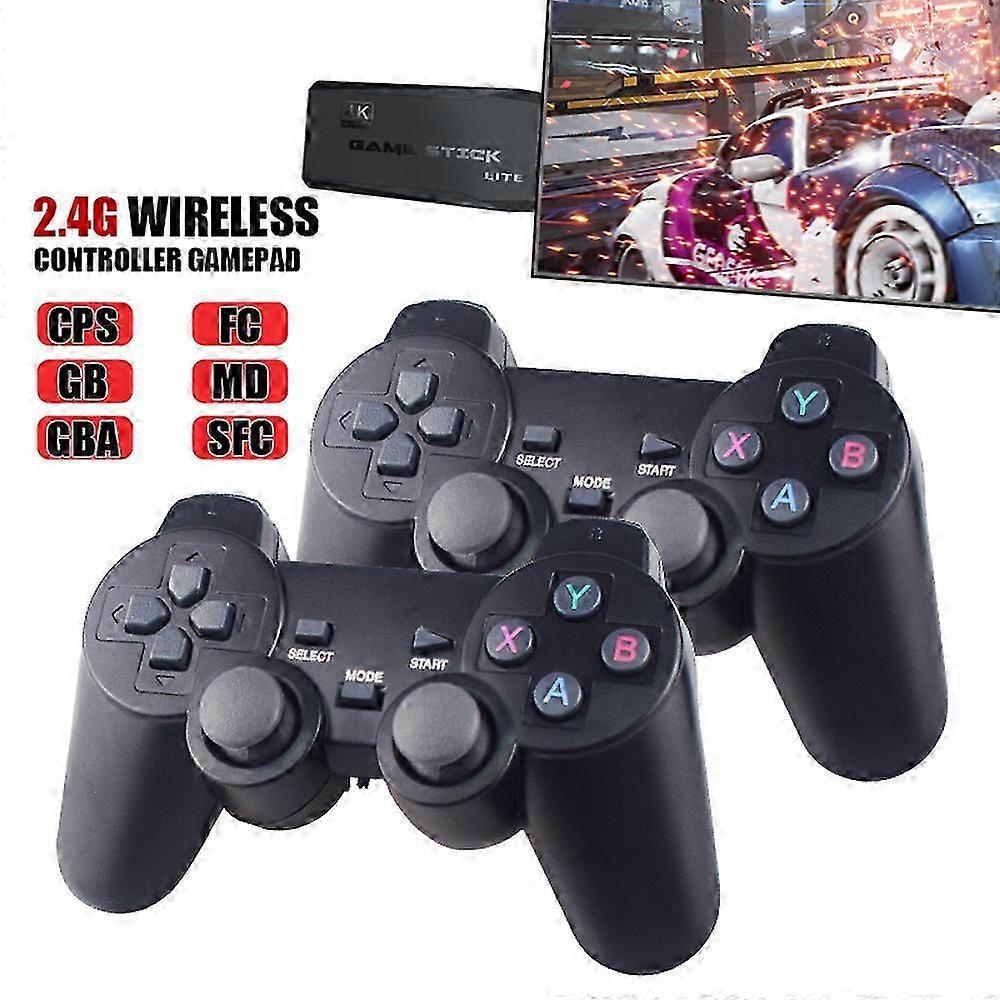 64G Wireless 4K HDMI Video Game Console Retro 20000+Games TV Stick 64G w/ 2x  Wireless Controllers